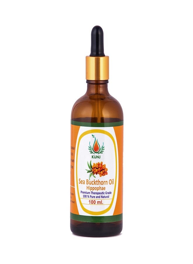 KUNJ Sea Buckthorn Oil (Hippophae rhamnoides) 100ML - 100% Pure & Natural, Undiluted, Cold Pressed - Therapeutic Grade Oil for Skin Nourishment, Radiance, Anti-Aging & Hydration - Image 1