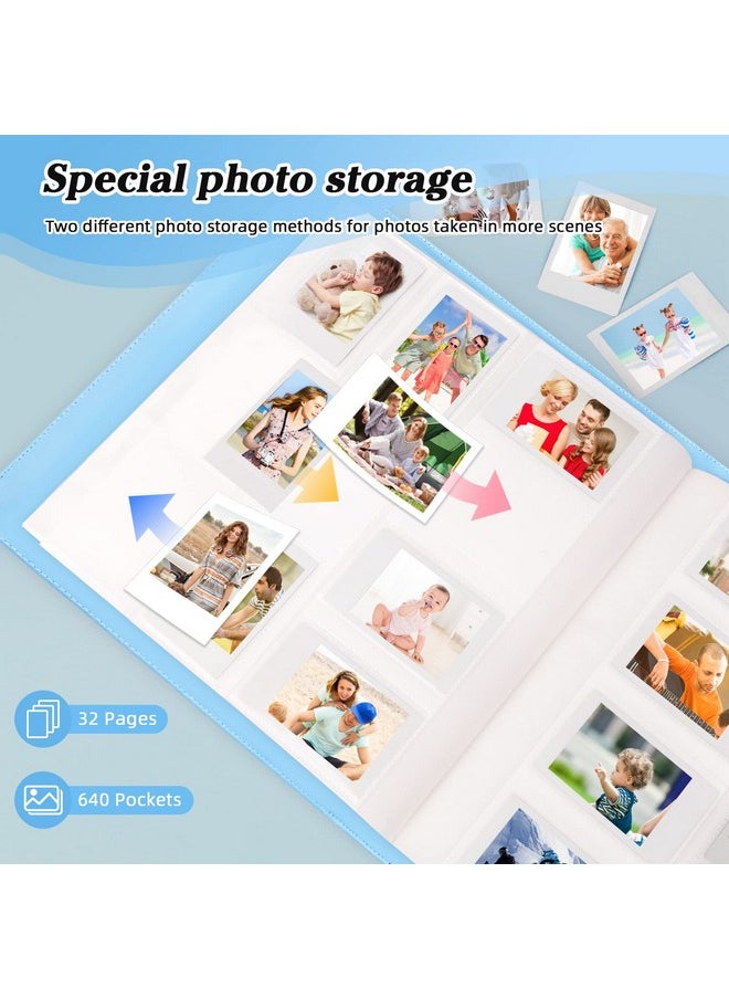 Ruibytree 640 Pockets Photo Album for Fujifilm Instax Mini 12 11 9 99 8+ 8 40 EVO LiPlay Instant Camera, Polaroid Snap/PIC-300/Z2300/ SocialMatic Instant Cameras & Zip Instant Printer (Blue)  - Image 3