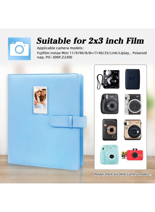 Ruibytree 640 Pockets Photo Album for Fujifilm Instax Mini 12 11 9 99 8+ 8 40 EVO LiPlay Instant Camera, Polaroid Snap/PIC-300/Z2300/ SocialMatic Instant Cameras & Zip Instant Printer (Blue)  - Image 2