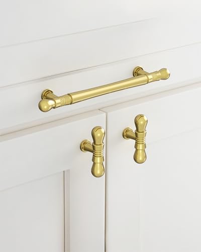 9BUILD 10 Pack 5 Inch Cabinet Handles Bright Gold Cabinet Pulls Handles Kitchen Cabinet Hardware Kitchen Handles for Cabinets Gold Pulls for Cabinets - Image 3