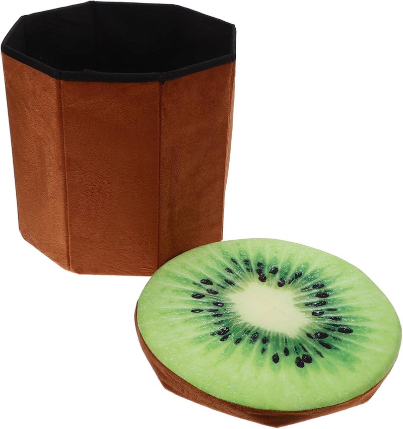 صندوق تخزين الفواكه المخملي، مسند قدم صغير، قابل للطي، ميزة أنيقة، مقعد زخرفي - Image 1