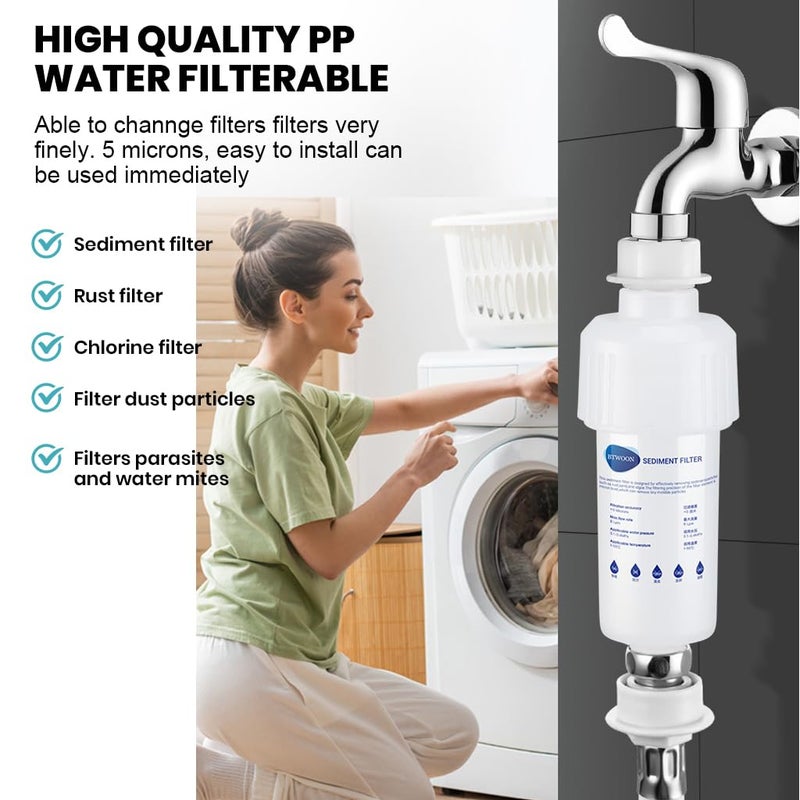 Serplex Serplex Washing Machine Filter Water Filter Cartridge with 3 Replacement Filter Water Filter for Tap Washing Machine Accessories Water Science Filter for Kitchen Bathroom Toilet Water System  - Image 4