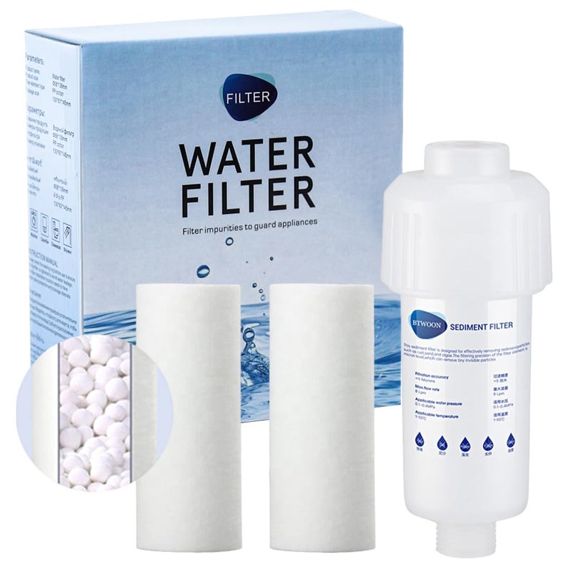 Serplex Serplex Washing Machine Filter Water Filter Cartridge with 3 Replacement Filter Water Filter for Tap Washing Machine Accessories Water Science Filter for Kitchen Bathroom Toilet Water System  - Image 1