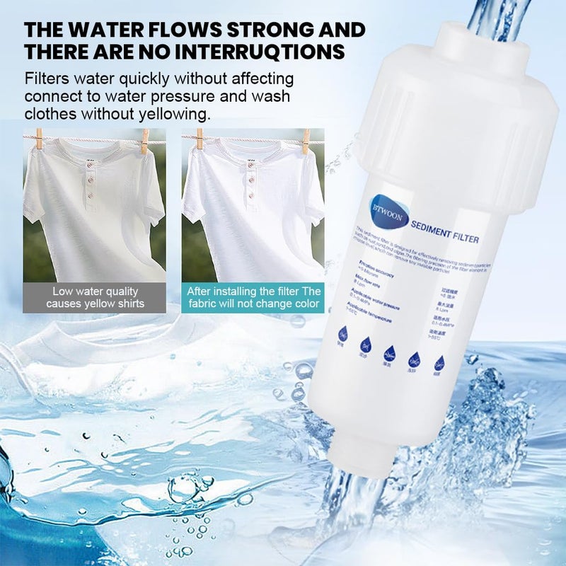 Serplex Serplex Washing Machine Filter Water Filter Cartridge with 3 Replacement Filter Water Filter for Tap Washing Machine Accessories Water Science Filter for Kitchen Bathroom Toilet Water System  - Image 5