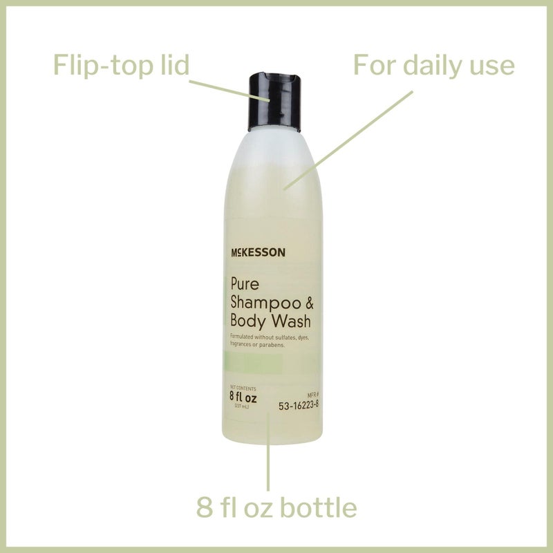 McKesson Pure Shampoo and Body Wash, Sulfates, Dyes, Fragrance and Parabens Free, Unscented, 8 oz, 1 Count - Image 4