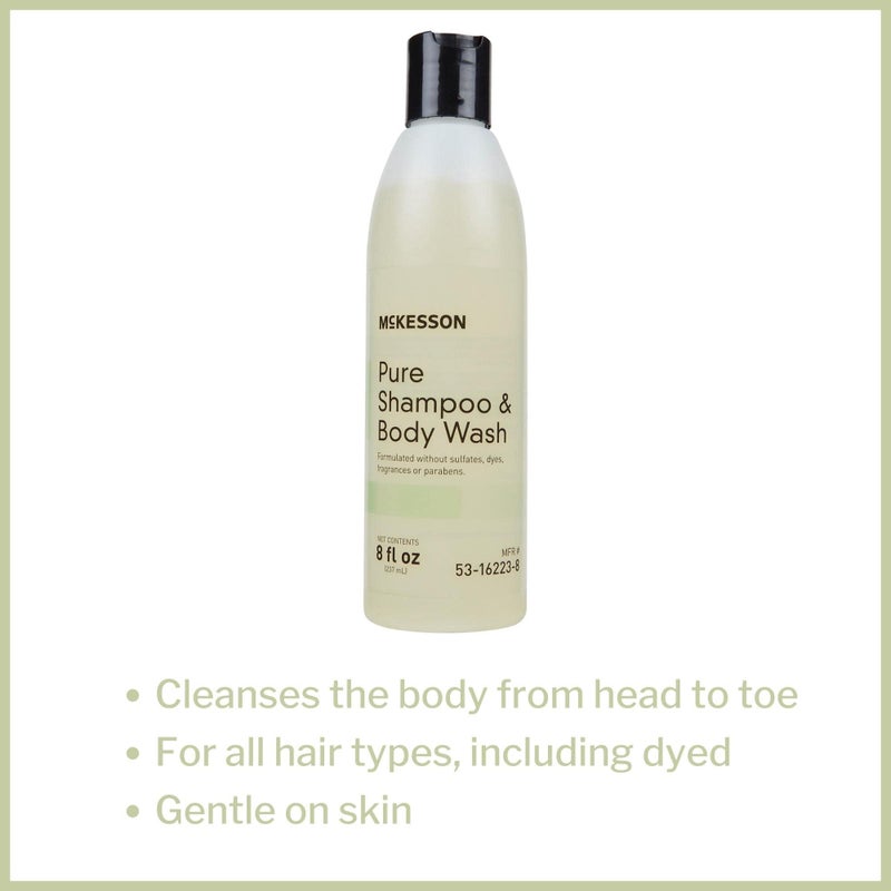 McKesson Pure Shampoo and Body Wash, Sulfates, Dyes, Fragrance and Parabens Free, Unscented, 8 oz, 1 Count - Image 2