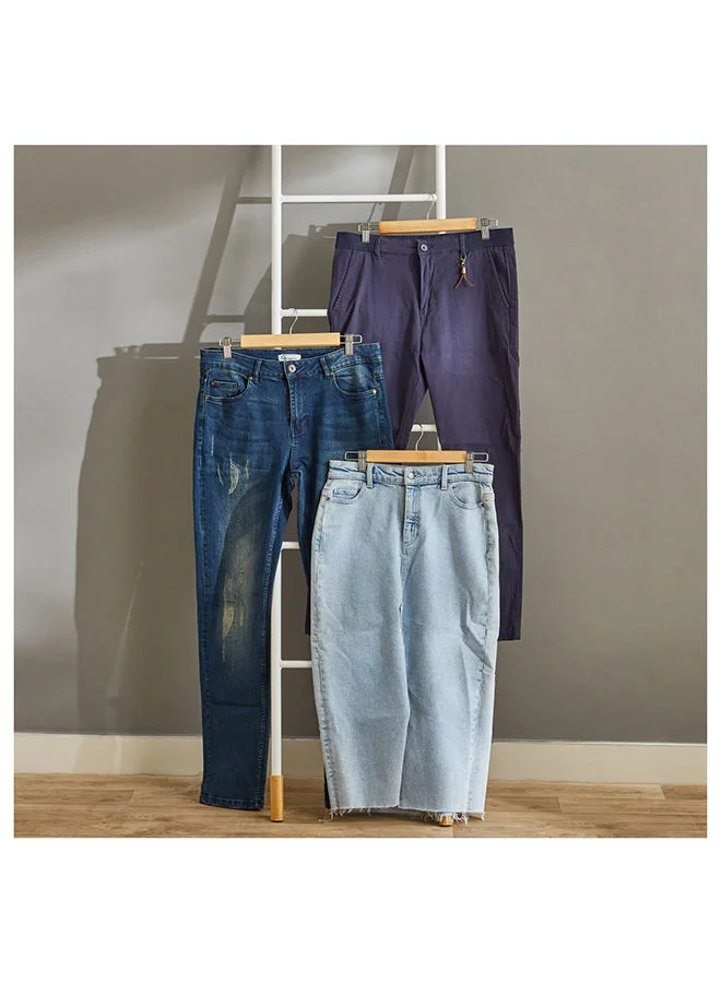 Home Box Forest 3-Piece Wooden Trouser Hanger Set 33 x 2.8 x 12 cm