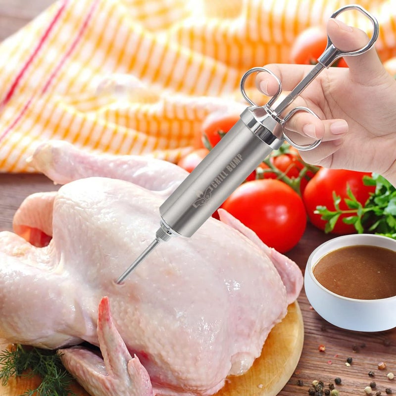 GRILL BUMP Meat Injector Syringe Kit for Smoker with 3 Flavor Food Injector Syringe Meat Needles, Injection Marinades Brine for Meat, Turkey; 2-oz, Including Paper and E-Book (PDF) User Manual - Image 5