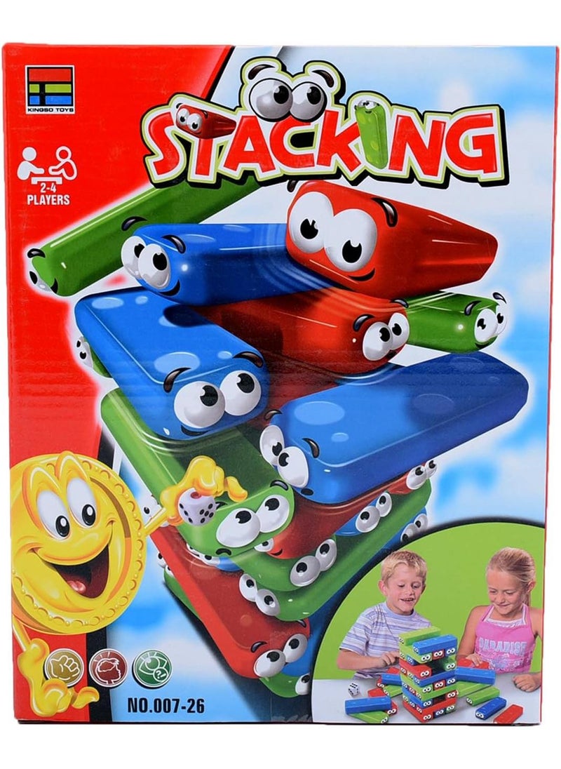 لعبة التكديس الممتعة للأطفال من عمر 2 إلى 4 سنوات، لعبة تنموية مع مكعبات ونرد ملونة