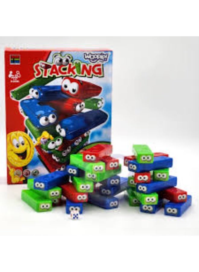 Fun Stacking Game for Kids Ages 2-4,  Developmental Toy with Colorful Blocks and Dice - Image 3