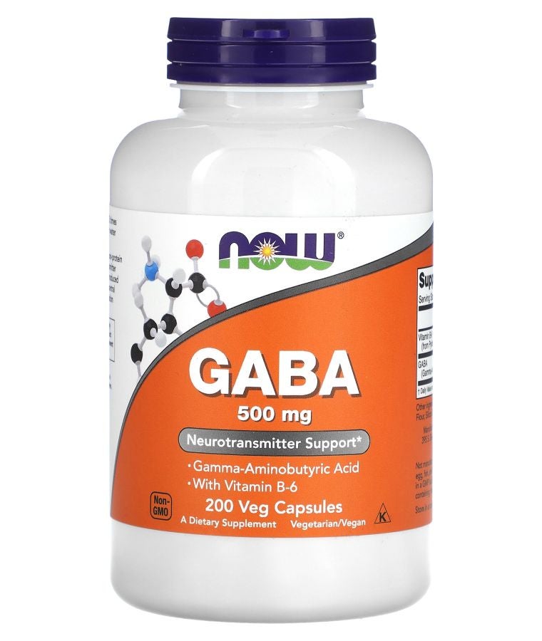 now GABA with Vitamin B-6 500 mg 200 Veg Capsules