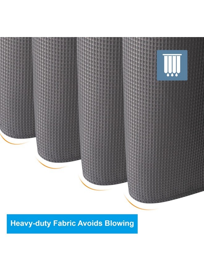 AmazerBath Grey Shower Curtain, Waffle Shower Curtain Gray, Premium Fabric with Waffle Weave, Heavy Duty 240GSM, Hotel Quality Bathroom Shower Curtains, 72 x 72 Inches - Image 5