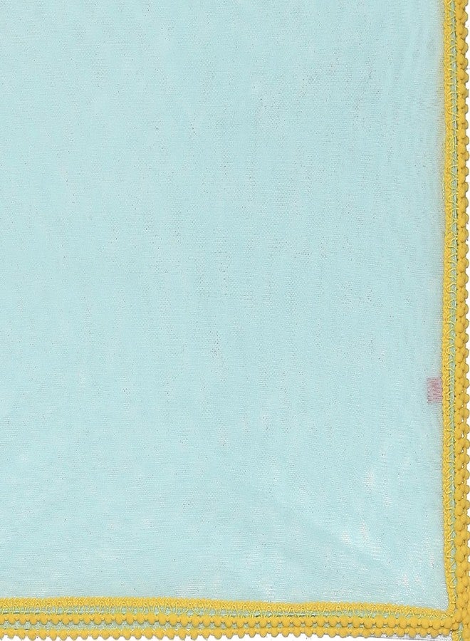 BIBA Girl Printed Relaxed Cotton Readymade Lehenga Set (Kw4503_Yellow_11) - Image 5