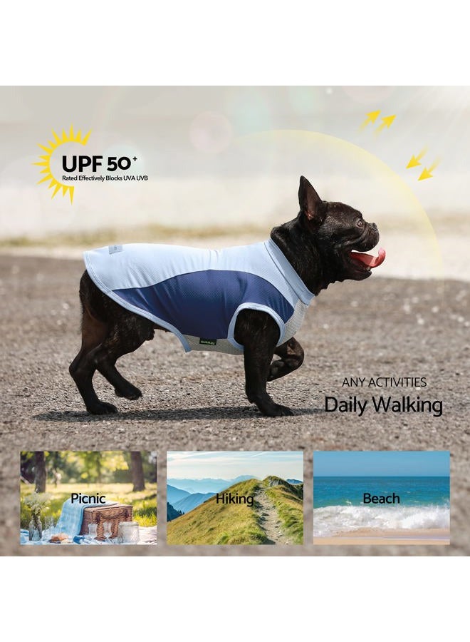 Fitwarm 2 Pack UPF 50+ UV Sun Protection Dog Shirt, Quick Dry Summer Dog Clothes for Small Dogs Boy Girl, Reflective Label, Lightweight Breathable Cooling Vest, Pet Cat Outfit, Orange, Blue, Small - Image 3