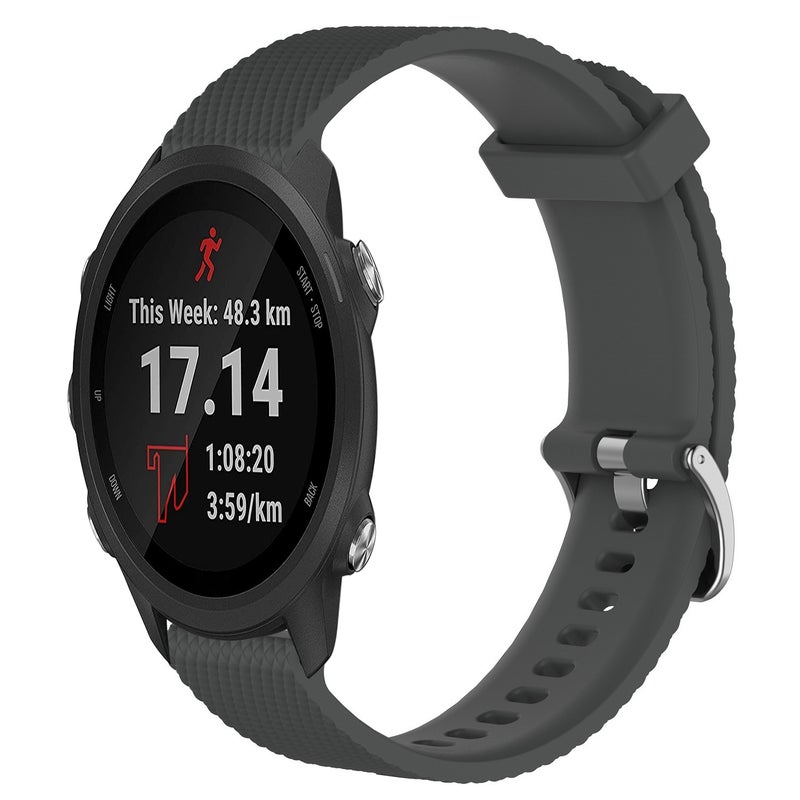 S-TOP For Garmin Forerunner 245 20mm Diamond Textured Silicone Watch Band(Dark Grey) - Image 1
