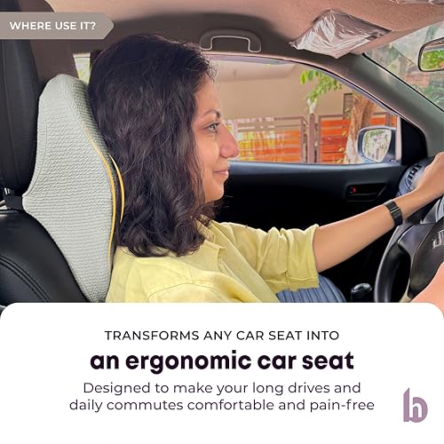 betterhood PosturePro Premium Car Neck Rest Pillow | Car Seat Headrest Pillow | Neck Support Cushion for Comfortable Rides | Memory Foam, Cotton Cover, Large Size | Orthopedic, Ergonomic (Grey) - Image 4