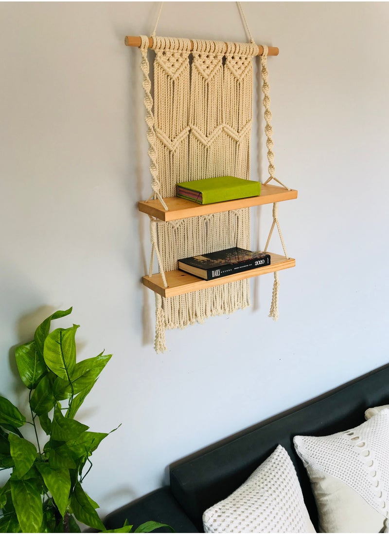 Macramé Wooden Shelves 75*40*14cm - pzsku/Z0B6BB46F994BE2FDD487Z/45/_/1693667706/8dfab0b9-14e5-4ad0-86e3-cb07460af411