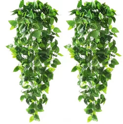 Generic Artificial Ivy Vine Foliage Decor Simulated pothos wall hanging-2 branches 