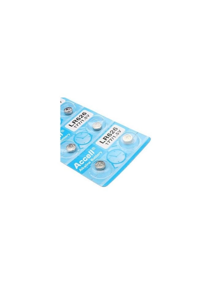 Accell 10-Pieces Accell AG4 LR626 (177) Alkaline 1.5V Batteries - Image 2