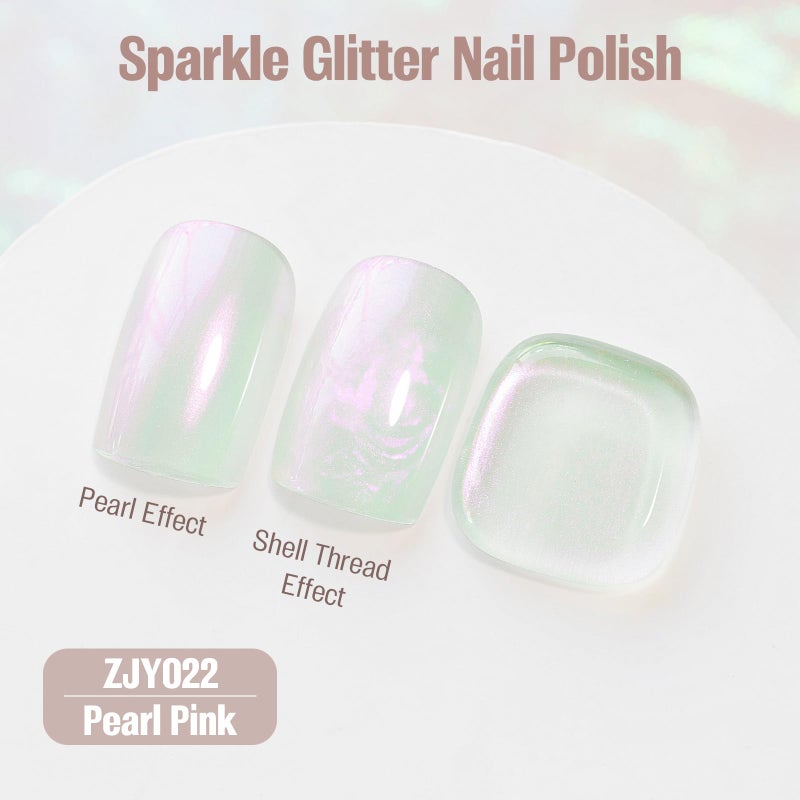 vieafenti Pearl Pink Iridescent Nail Polish 15ml - Aurora Mermaid & Unicorn Glossy, Quick Dry Air Dry Long Lasting, Oil-Based Vegan Nail Art Polish - DIY at Home - Image 4