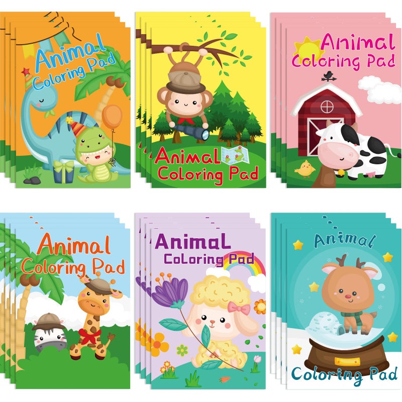 WorldBazaar 24PCS Small Animal Coloring Books for Kids Mini Coloring Crafts for Kids 24 48 Classroom Reward Family School Activities Party Supplies - Image 2