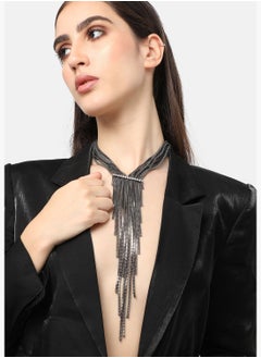 SOHI Silver Plated Designer Party Necklace For Women  - Image 3