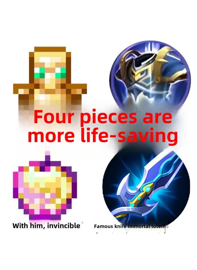 Generic - Life-saving Totem Pendant Keychain Undead Four-piece Set My World Golden Apple Resurrection A Famous Dao Si Life Wholesale-Color:Mouse Man Battle Coin Blind Bag Disassembler - The Price Of The Whole Box Of 32 Bags Is One Grid, Please Bid In Multiples Of 32 For Delivery - Image 1