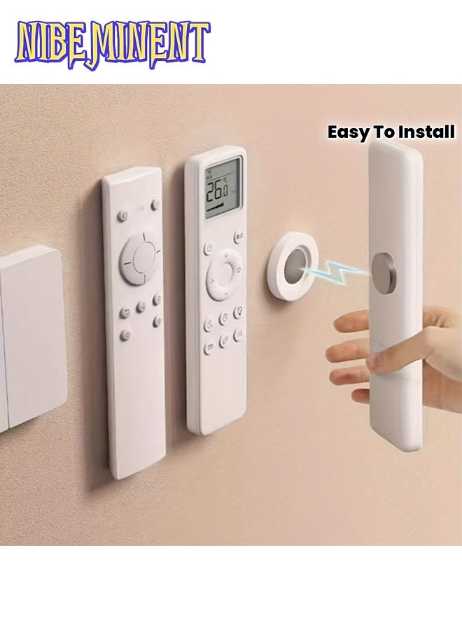 NIBEMINENT حامل تحكم عن بعد مغناطيسي غير مرئي 11 قطعة - بدون مسامير، تصميم صناعي خالي من الأثر - سهل التركيب مع تشطيب مطلي، مثالي لإعداد الترفيه المنزلي، إعداد الترفيه | حامل حائط حديث | حامل بلاستيكي متين، حامل تحكم عن بعد - Image 1