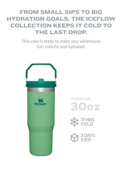 Stanley IceFlow Stainless Steel Tumbler 30oz, Leak-Resistant, Vacuum Insulated Water Bottle with Straw, Keeps Drinks Cold for 12 Hours or Iced for 2 Days, Ideal for Home, Office, or Travel, Green  - Image 5