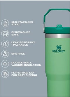 Stanley IceFlow Stainless Steel Tumbler 30oz, Leak-Resistant, Vacuum Insulated Water Bottle with Straw, Keeps Drinks Cold for 12 Hours or Iced for 2 Days, Ideal for Home, Office, or Travel, Green  - Image 4