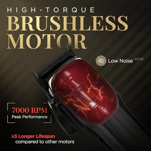 Fagaci Professional Hair Clippers for Men with Superior Precision 5X Longer Sharpness Professional Barber Clippers Cordless with 2 Blades Fade Taper Brushless Motor Mens Hair Clipper Cordless Set - Image 3