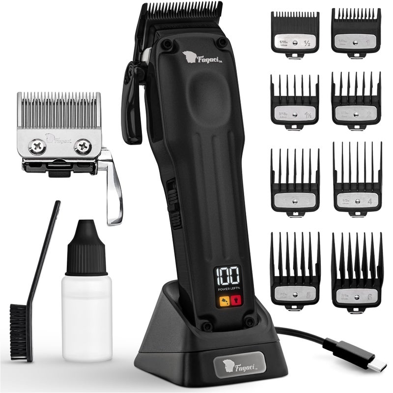 Fagaci Professional Hair Clippers for Men with Superior Precision 5X Longer Sharpness Professional Barber Clippers Cordless with 2 Blades Fade Taper Brushless Motor Mens Hair Clipper Cordless Set - Image 2