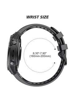 Dado Silicone strap 22 mm Compatible with Garmin watch Fenix 7 | Fenix 6 | Fenix 5 | 6 Pro | 5 Plus | Approach S60 Smartwatch strap  - Image 5