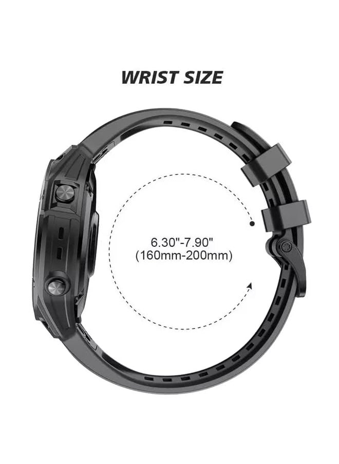 Dado - Silicone strap 22 mm Compatible with Garmin watch Fenix 7 | Fenix 6 | Fenix 5 | 6 Pro | 5 Plus | Approach S60 Smartwatch strap - Image 1