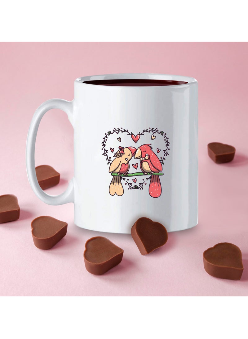 Jinou Valentine gift - Made up of Ceramic Material with a free Artificial Flower Bouquet- valentines day - Used as Gift for Birthday, Wedding, Anniversary, Valentines, New Year, Christmas - Image 2