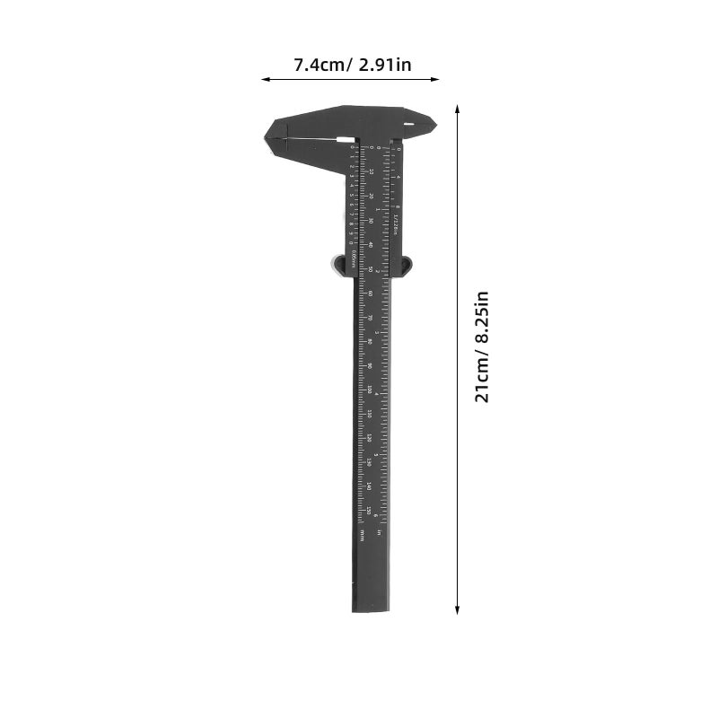 4Pcs Black Plastic Sliding Caliper 15cm 6 Inch Metric and Inch Measuring Tool - Image 3