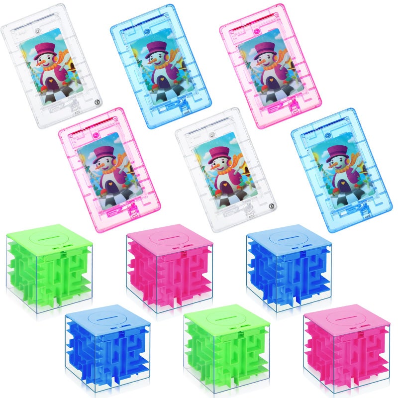 Syhood 12 Pcs Money Puzzle Box Plastic Money Maze Puzzle Box Stocking Stuffers for Adults and Kids Maze Gift Holder Card Holder for Kids Adults Teens Birthday Party Favors 2 Styles - Image 3