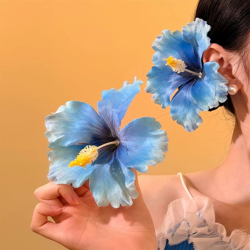 أزرار شعر على شكل بيض أزرق زهور لتسريحات الشعر للعطلات الشاطئية وجلسات التصوير اليومية وإكسسوارات الشعر - Image 2