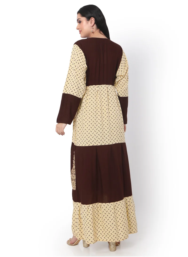 HANA & SARA MODEST THICK EMBRODERED WITH LONG SLEEVES AND UNIQUE THREAD BELT HIGH QUALITY STYLISH ARABIC KAFTAN JALABIYA DRESS