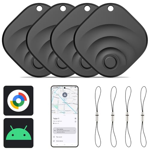Reyke 2026 Upgraded Android Tracker Tags-4 Pack, Tracking Device for Android Phones, Compatible with Google Find Hub, Air Tracker Item Locator for Keys, Luggage, Backpack, Travel - Image 1