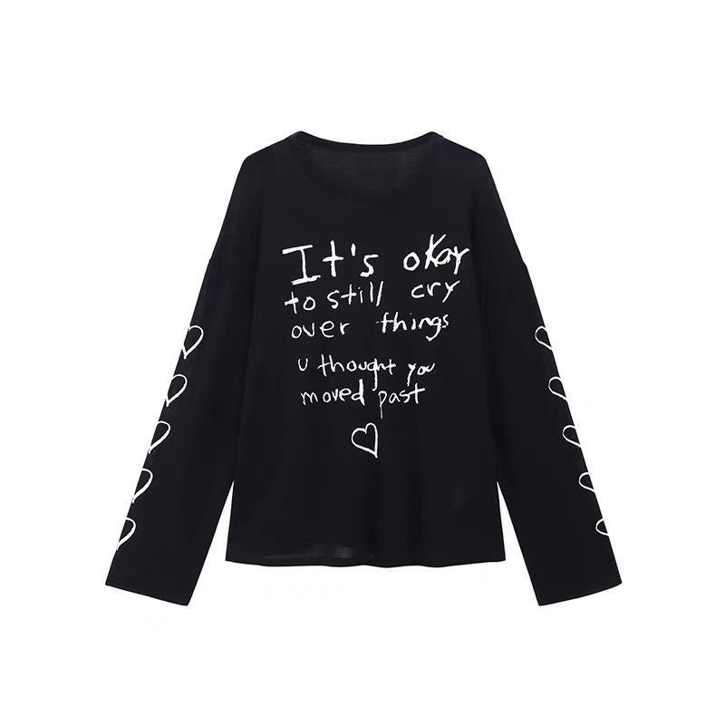 2024 American Style Retro Loose Printed Sunscreen Long-Sleeved T-Shirt Women'S Thin Slimming Air Conditioning Blouse - Image 1