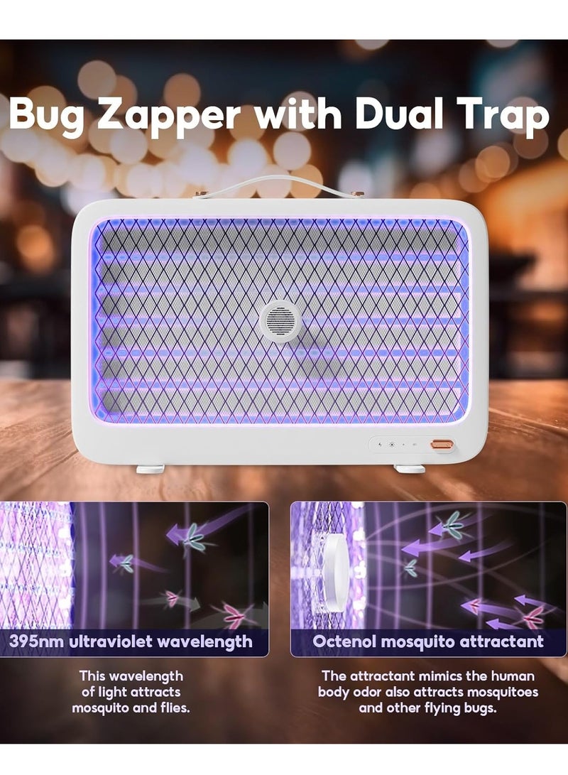 KASTWAVE Bug Zapper with Light Sensor, Indoor Mosquito Zapper with LED UV Light, Rechargeable Mosquito Killer Lamp with Bait for Camping Patio Home Office - Image 2