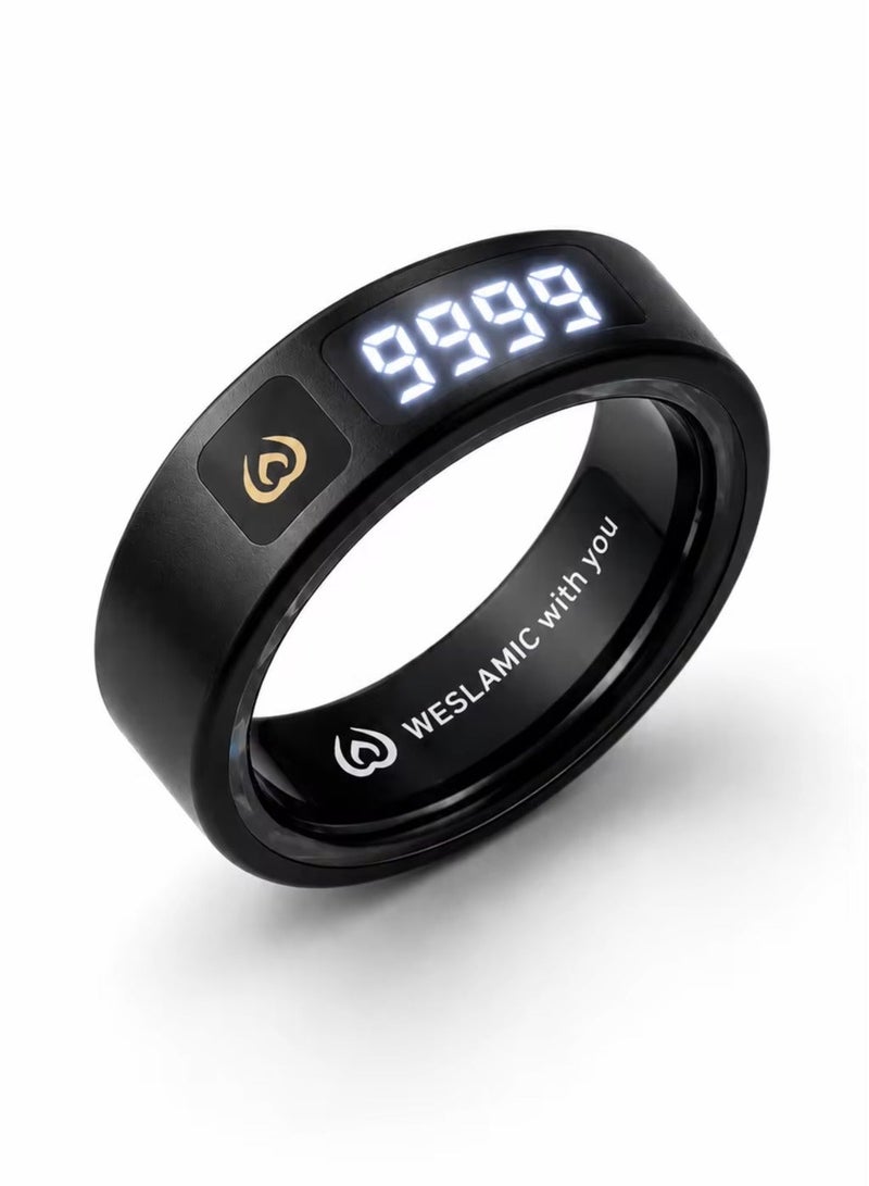 WESLAMIC iTasbih Peace 1 Smart Tasbih Ring with Digital Dhikr Counter, Prayer Reminders, Vibration Alerts and App Connectivity - Image 1
