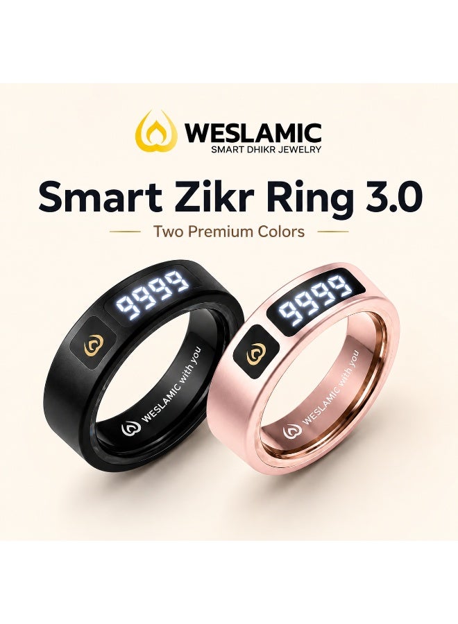 WESLAMIC iTasbih Peace 1 Smart Tasbih Ring with Digital Dhikr Counter, Prayer Reminders, Vibration Alerts and App Connectivity - Image 2