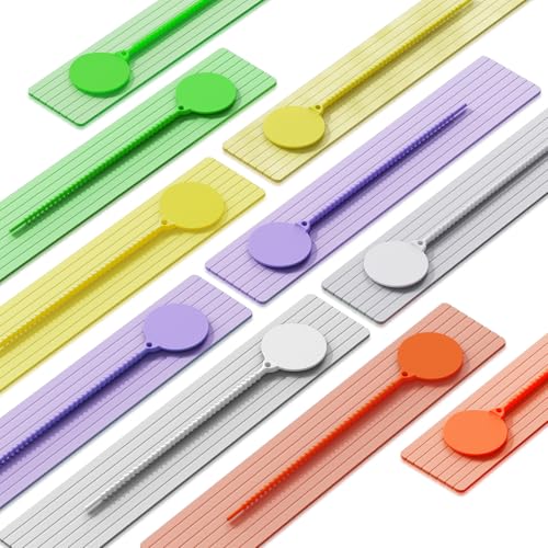 XYOFUN Cable Labels-Reusable Zip Tie, 10Pack Silicone Cord Organizer Writable Label Ties, Handwriting Cable Ties for Bundle Compatible Tags, Adjustable Cord Straps Cable Management Wire Tags for Home, Office - Image 1