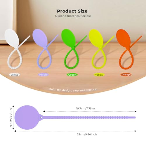 XYOFUN Cable Labels-Reusable Zip Tie, 10Pack Silicone Cord Organizer Writable Label Ties, Handwriting Cable Ties for Bundle Compatible Tags, Adjustable Cord Straps Cable Management Wire Tags for Home, Office - Image 4