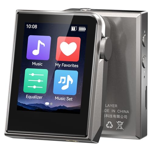 RUIZU 64GB HiFi Lossless MP3 Player, DAC DSD High Resolution Digital Audio Player, Portable Hi-Res Music Player with 2" Touchscreen, Resume Playback, CNC Aluminum Alloy Body, Up to 128GB microSD Card - Image 1