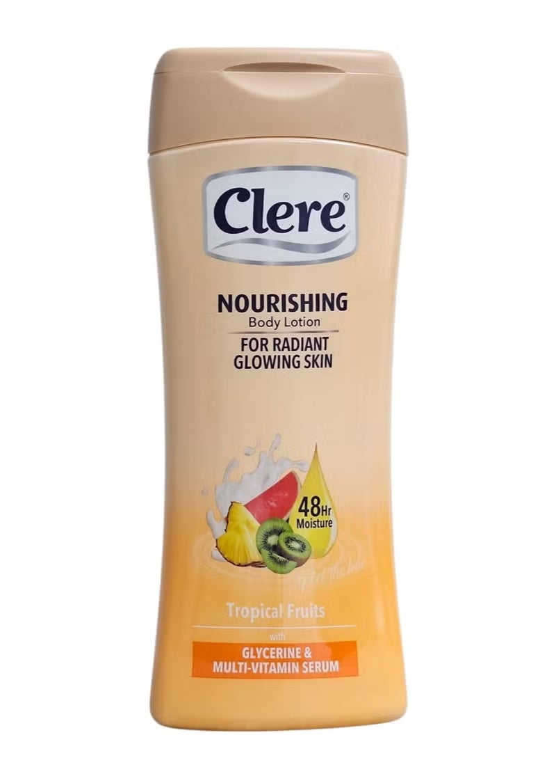 CLERE Nourishing lotion for the body. For glowing skin with the scent of tropical fruits.