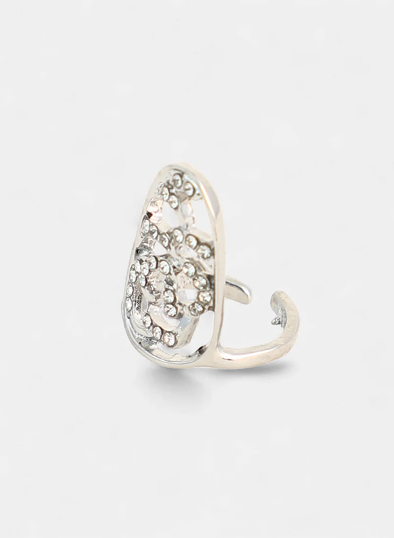 SOHI SOHI Women The Regal-Papillon Nail Ring Set | Metallic  Colour | Set Of 5 | One-Size | Artificial Stone Alloy Material | Adjustable Closure | Ring For Casual & Evening Wear