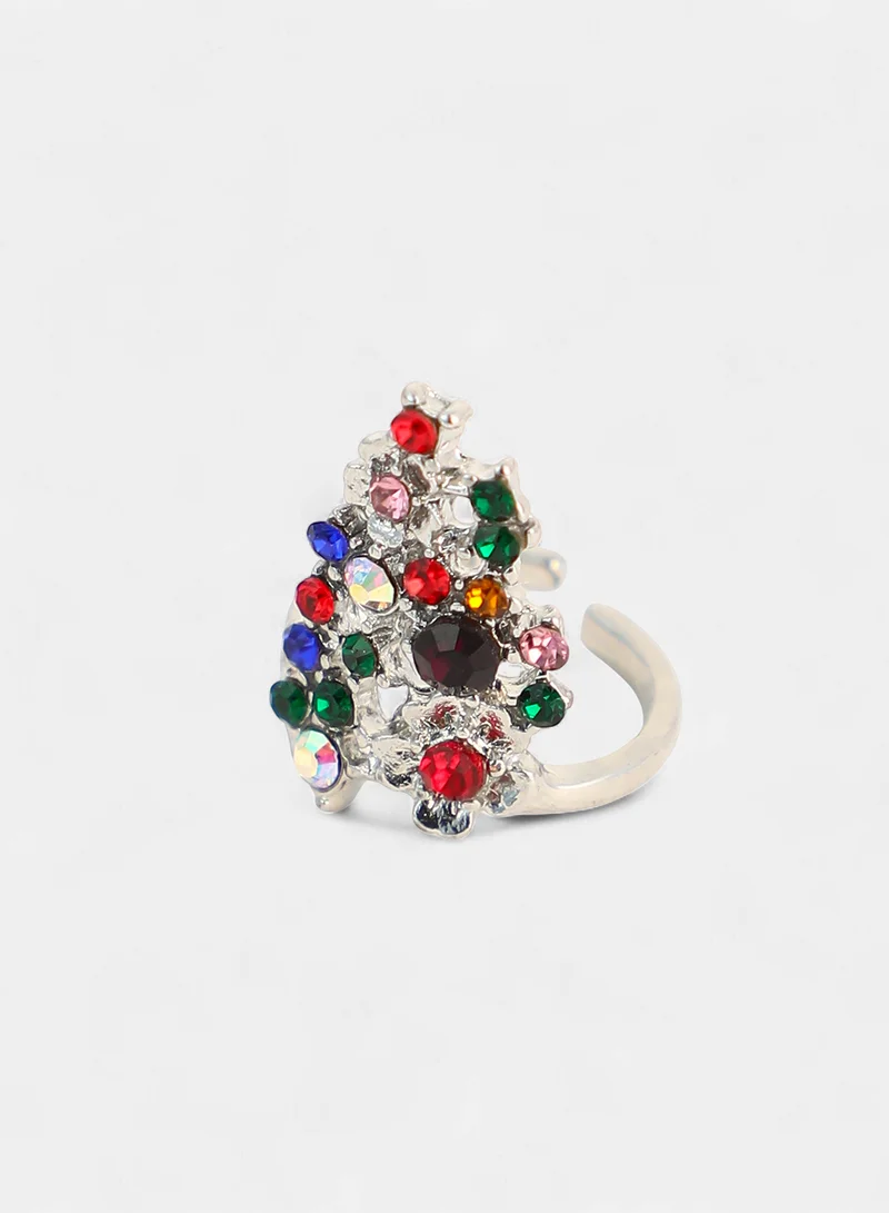SOHI SOHI Women The Regal-Papillon Nail Ring Set | Metallic  Colour | Set Of 5 | One-Size | Artificial Stone Alloy Material | Adjustable Closure | Ring For Casual & Evening Wear